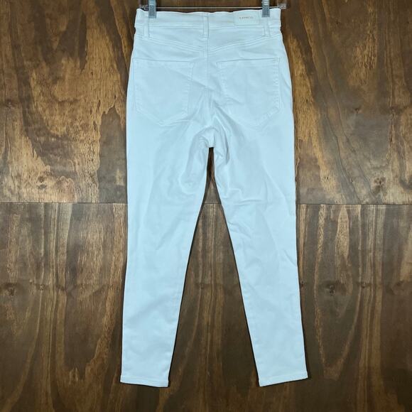 Express Womens Jeans White Denim High Rise Skinny Hyper Stretch 4 Short - Picture 10 of 12